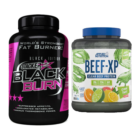 Diät-Duo: Stacker2 Black Burn + Applied Nutrition Clear Beef – alle enthaltenen Artikel