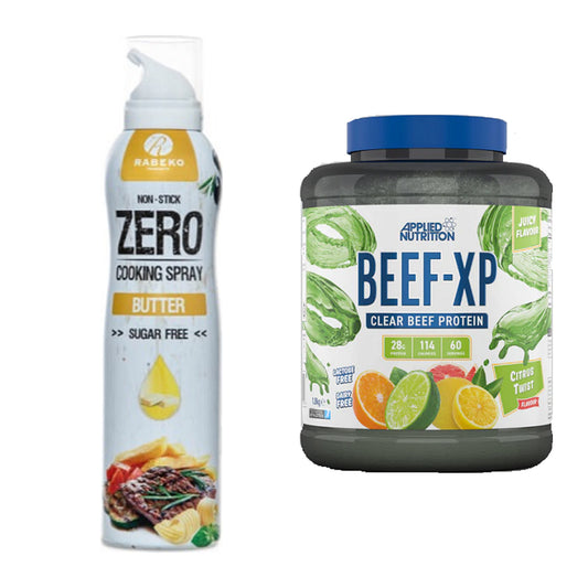 Diät-Duo: Rabeko Zero Cooking Spray + Applied Nutrition Clear Beef XP – alle enthaltenen Artikel
