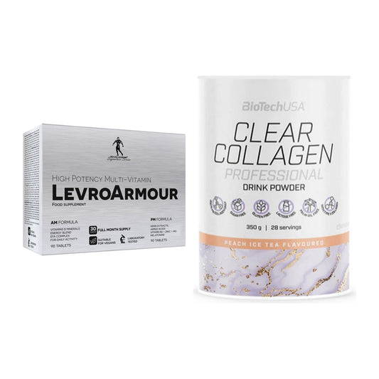 Diät-Duo: Kevin Levrone Levro Armour (AM/PM) + BioTech Clear Collagen – alle enthaltenen Artikel