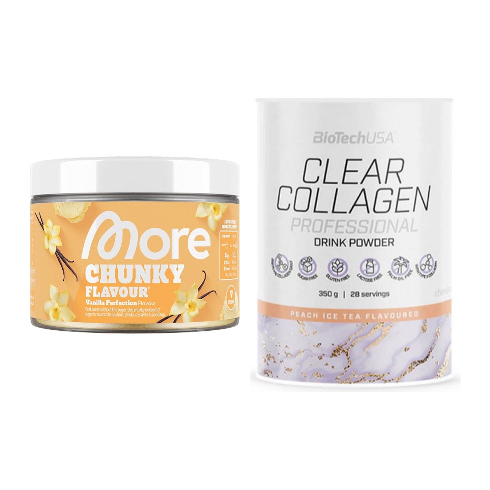 Diät-Duo: More Nutrition Chunky Flavour + BioTech Clear Collagen – alle enthaltenen Artikel