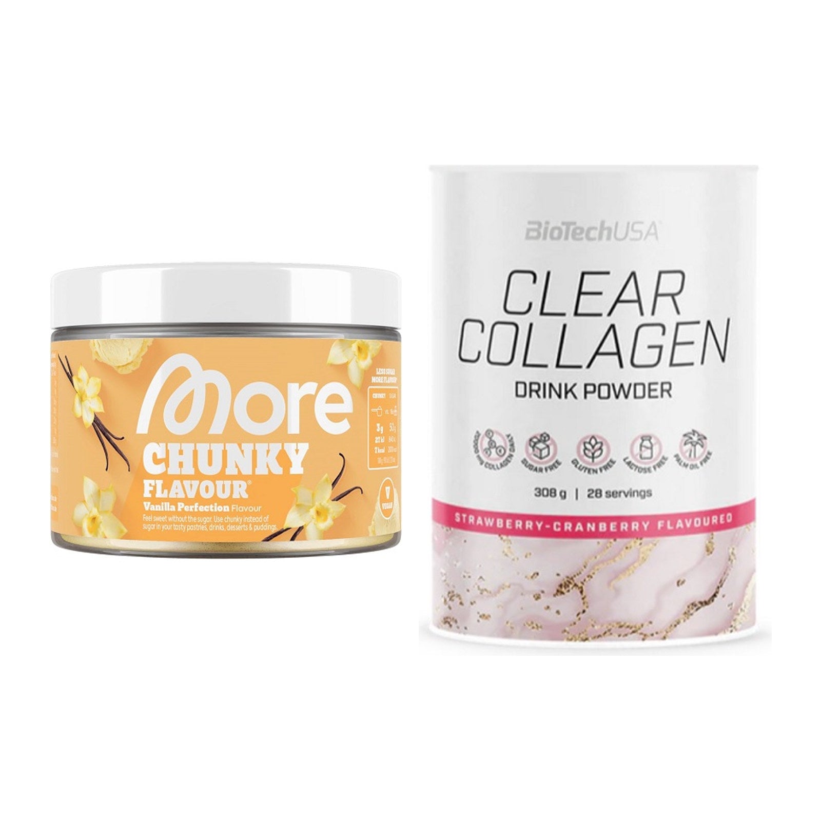 Diät-Duo: More Nutrition Chunky Flavour + BioTech Clear Collagen – alle enthaltenen Artikel