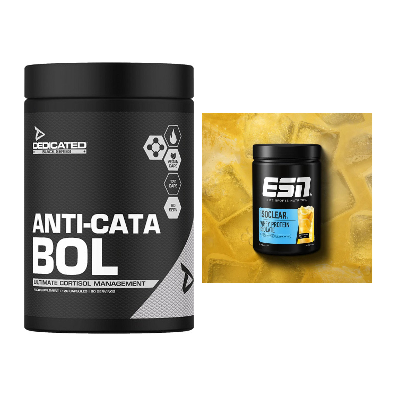 Diät-Duo: Dedicated Anti-Cata-Bol + ESN ISOCLEAR Whey Isolate – alle enthaltenen Artikel