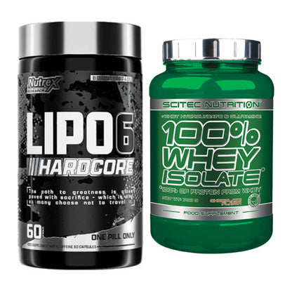Diät-Duo: Nutrex Lipo 6 Hardcore + Scitec Whey Isolate – alle enthaltenen Artikel