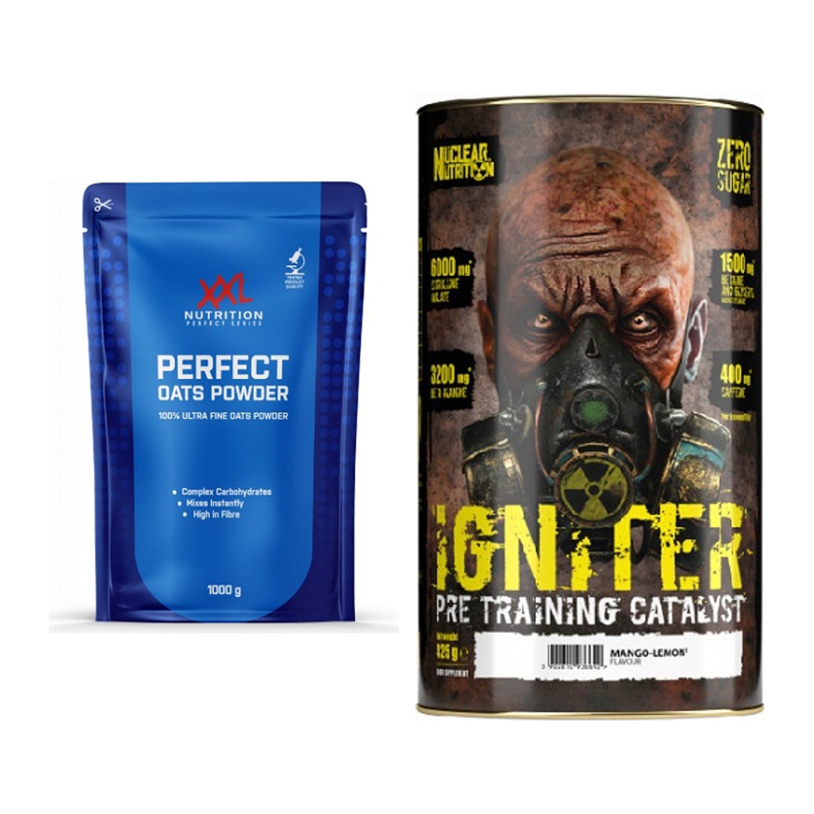 Diät-Duo: XXL Nutrition Perfect Oats + Nuclear Nutrition IGNITER – alle enthaltenen Artikel