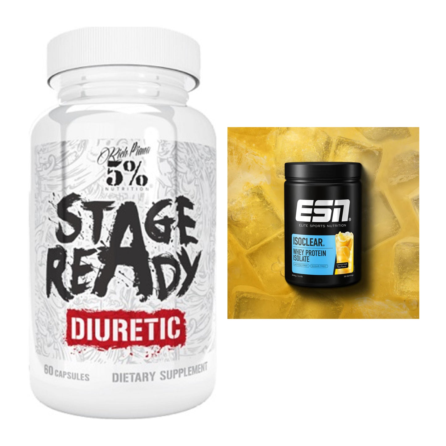 Diät-Duo: 5% Nutrition Stage Ready + ESN ISOCLEAR Whey Isolate – alle enthaltenen Artikel