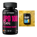Diät-Duo: Body Attack Lipo 100 Fem + ESN ISOCLEAR Whey Isolate – alle enthaltenen Artikel