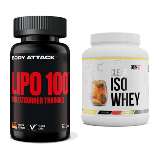 Diät-Duo: Body Attack Lipo 100 + MST Iso Clear – alle enthaltenen Artikel