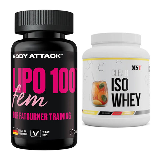 Diät-Duo: Body Attack Lipo 100 Fem + MST Iso Clear – alle enthaltenen Artikel