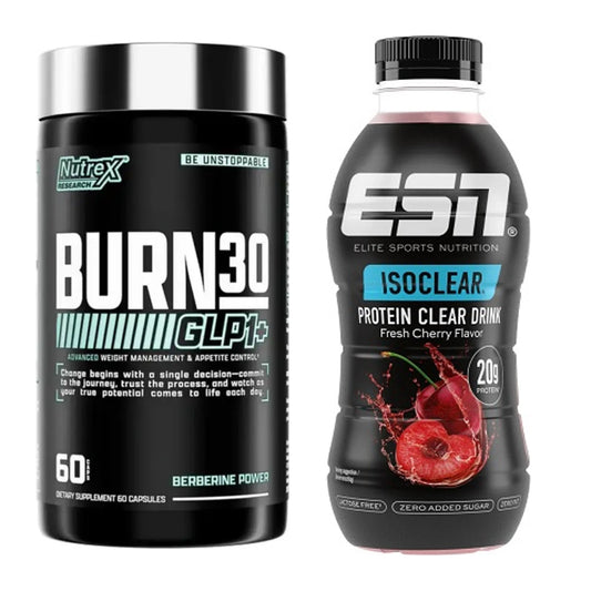 Diät-Duo: Nutrex Burn 30 GLP1+ Control + ESN Isoclear RTD – alle enthaltenen Artikel