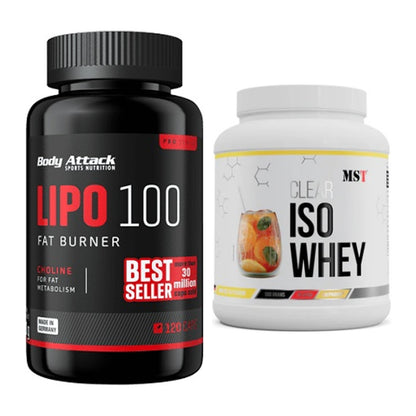 Diät-Duo: Body Attack Lipo 100 (120 Kapsel) + MST Iso Clear – alle enthaltenen Artikel