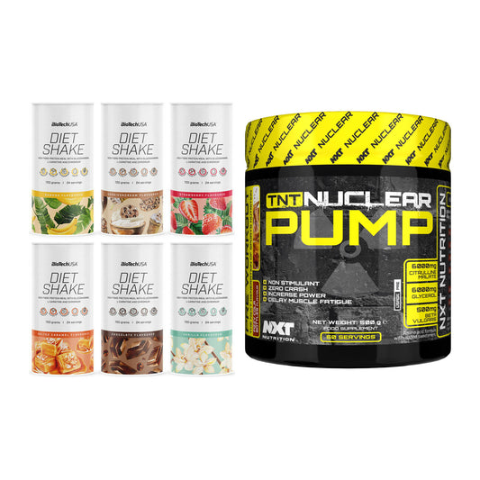Diät-Duo: BioTech Diet Shake + NXT Nutrition TNT Nuclear Pump – alle enthaltenen Artikel