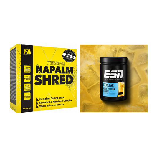 Diät-Duo: FA Nutrition NAPALM Shred + ESN ISOCLEAR Whey Isolate – alle enthaltenen Artikel