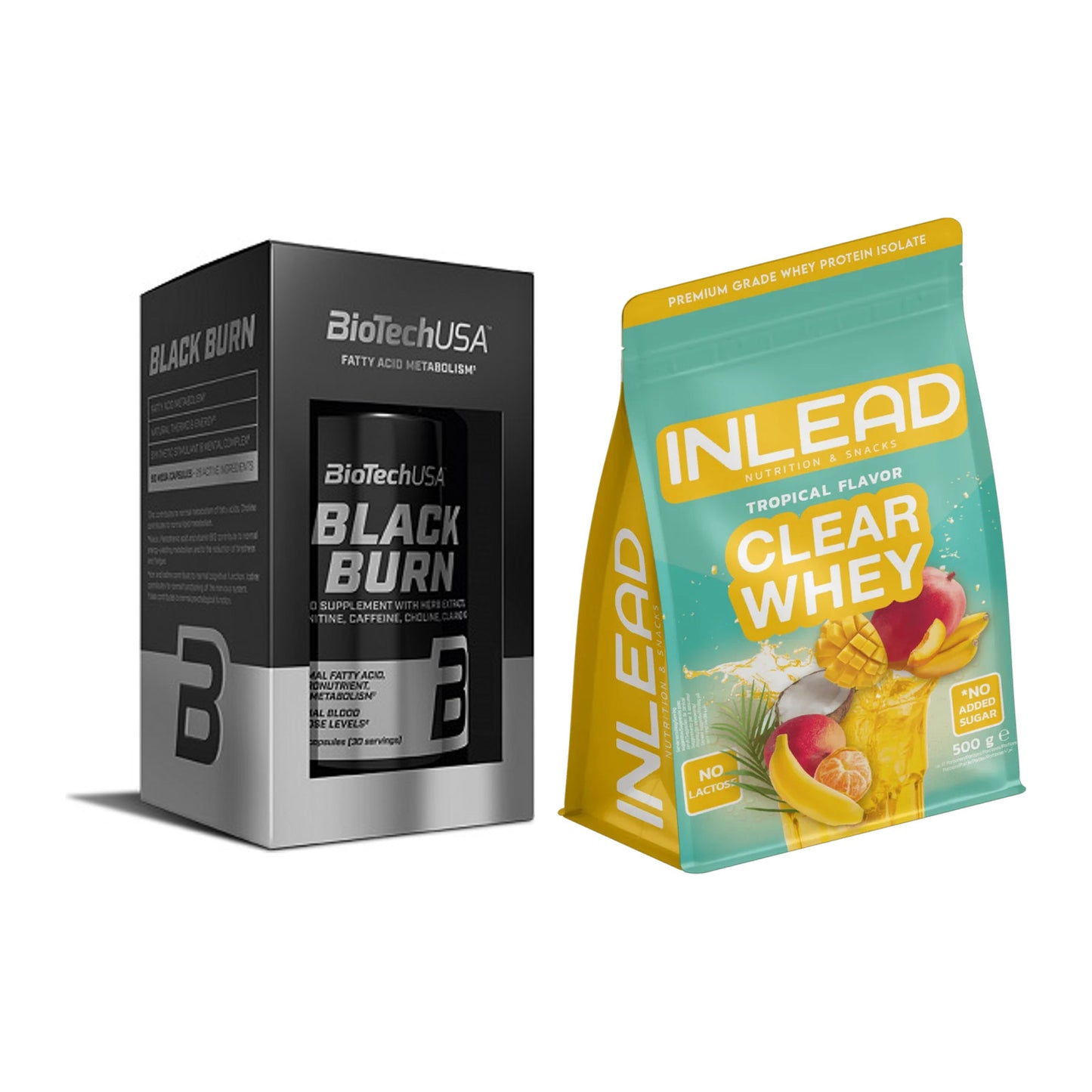 Diät-Duo: BioTech Black Burn + INLEAD Clear Whey Isolate – alle enthaltenen Artikel