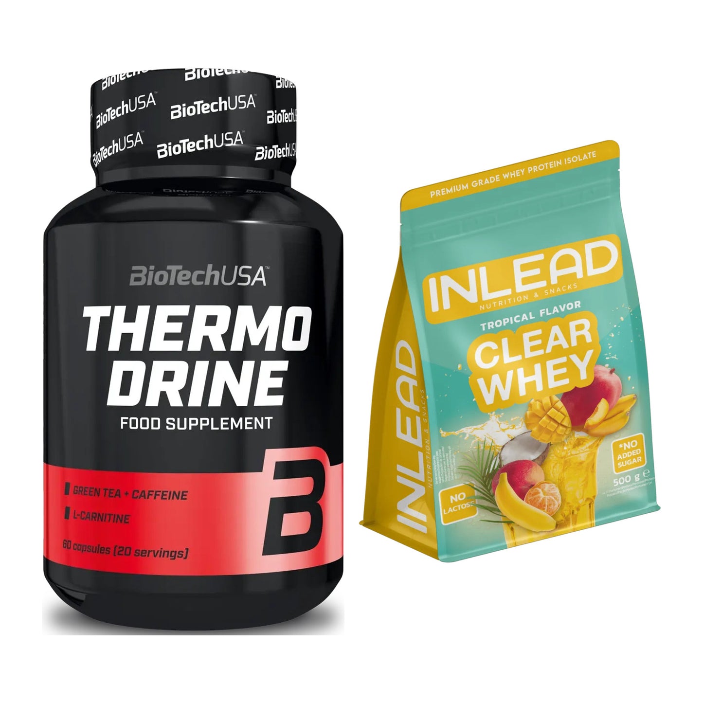 Diät-Duo: BioTech Thermo Drine + INLEAD Clear Whey Isolate – alle enthaltenen Artikel