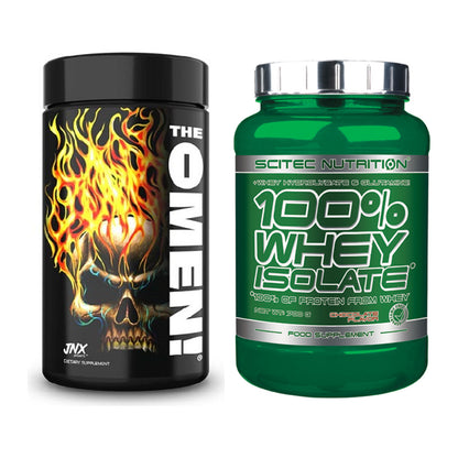 Diät-Duo: JNX Sports The Omen! 100 Kaps. + Scitec Whey Isolate – alle enthaltenen Artikel