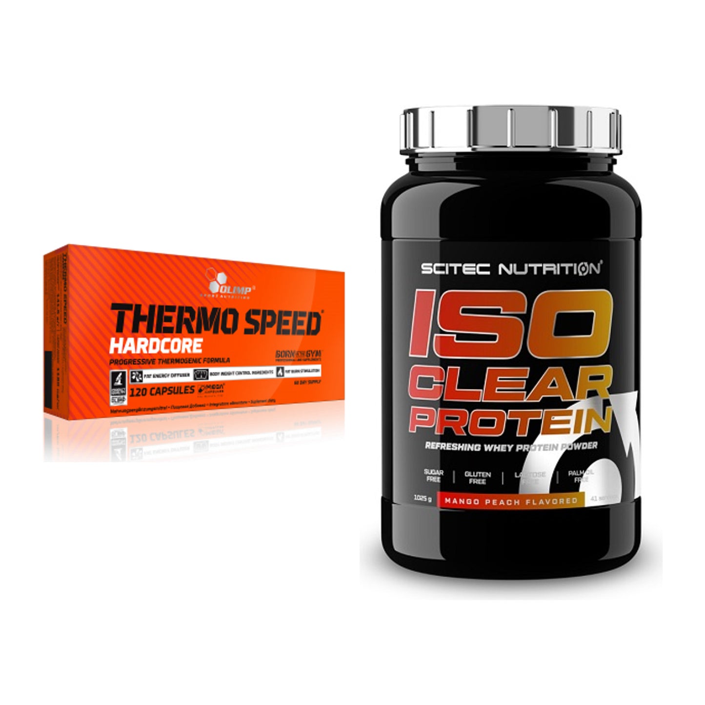 Diät-Duo: Olimp Thermo Speed Hardcore Mega + Scitec IsoClear Protein – alle enthaltenen Artikel
