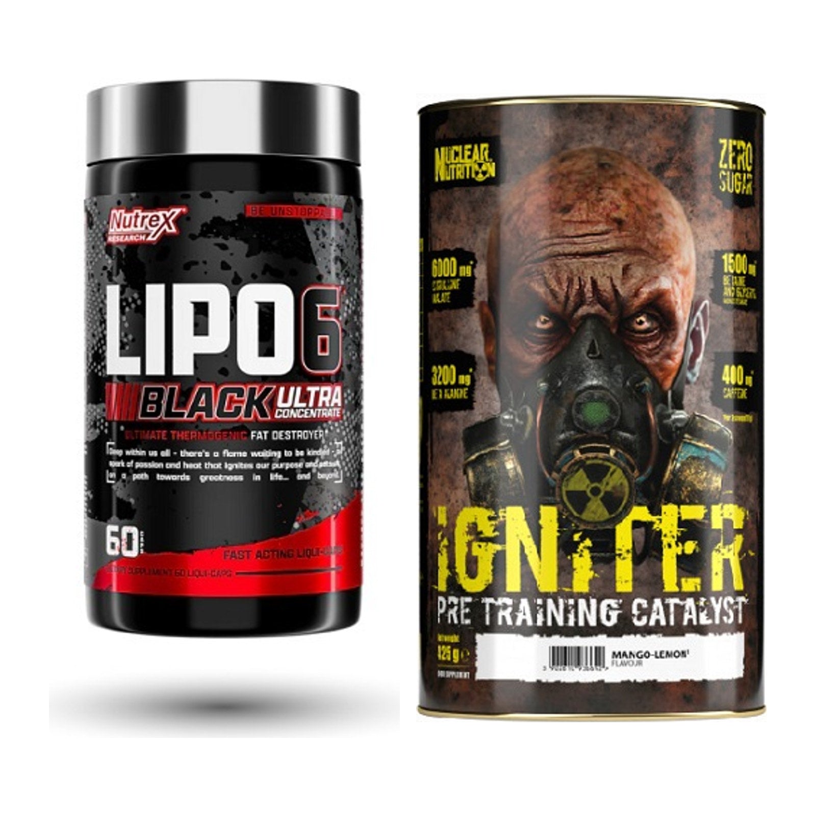 Diät-Duo: Nutrex Lipo 6 black Ultra + Nuclear Nutrition IGNITER – alle enthaltenen Artikel