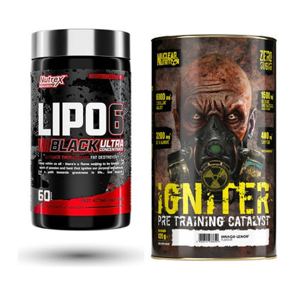 Diät-Duo: Nutrex Lipo 6 black Ultra + Nuclear Nutrition IGNITER – alle enthaltenen Artikel