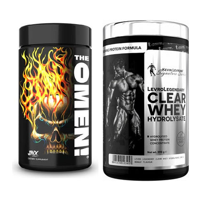 Diät-Duo: JNX Sports The Omen! 100 Kaps. + Kevin Levrone Clear Whey – alle enthaltenen Artikel