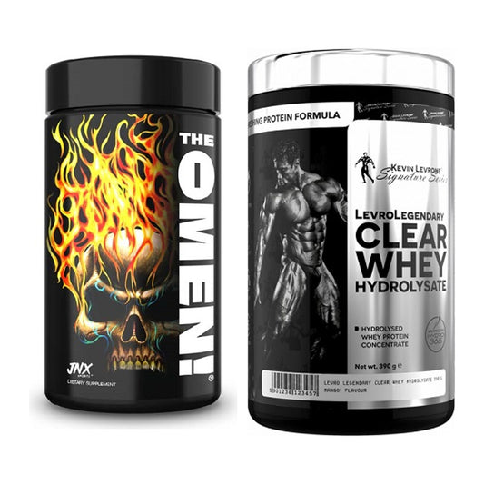 Diät-Duo: JNX Sports The Omen! 100 Kaps. + Kevin Levrone Clear Whey – alle enthaltenen Artikel
