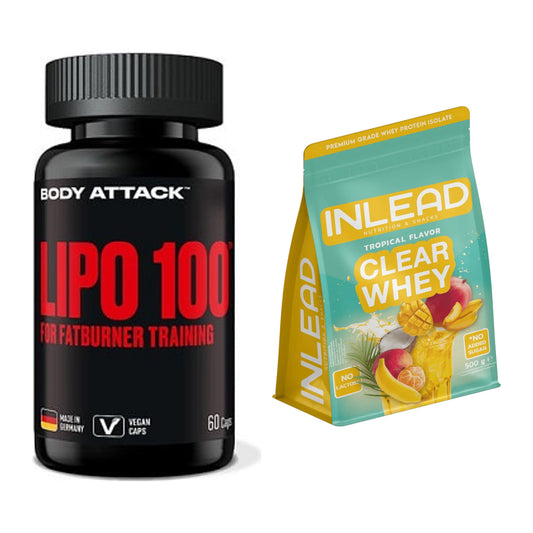 Diät-Duo: Body Attack Lipo 100 + INLEAD Clear Whey Isolate – alle enthaltenen Artikel
