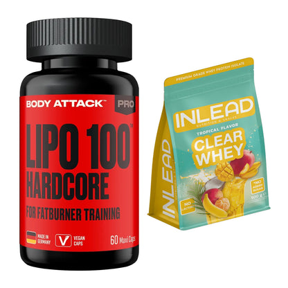 Diät-Duo: Body Attack LIPO 100-HARDCORE + INLEAD Clear Whey Isolate – alle enthaltenen Artikel