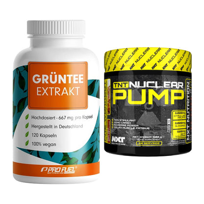 Diät-Duo: ProFuel Grüntee Extrakt + NXT Nutrition TNT Nuclear Pump – alle enthaltenen Artikel