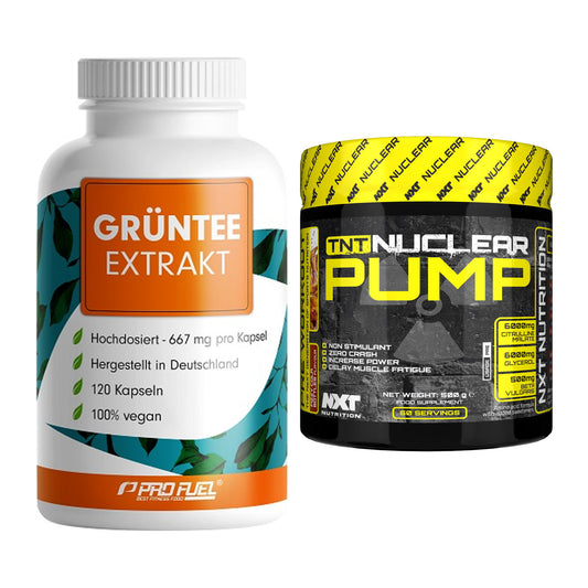 Diät-Duo: ProFuel Grüntee Extrakt + NXT Nutrition TNT Nuclear Pump – alle enthaltenen Artikel