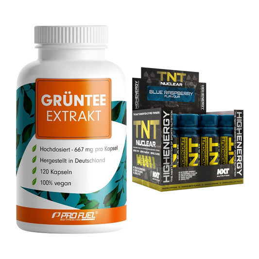 Diät-Duo: ProFuel Grüntee Extrakt + NXT Nutrition TNT Nuclear Shots – alle enthaltenen Artikel