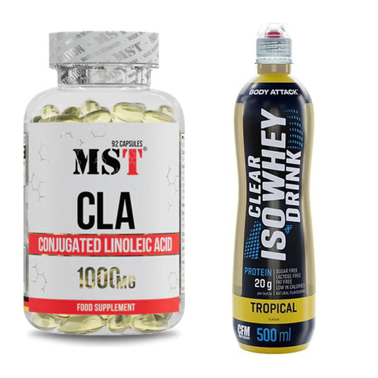 Diät-Duo: MST CLA 1000mg + Body Attack Clear Iso Whey Drink – alle enthaltenen Artikel