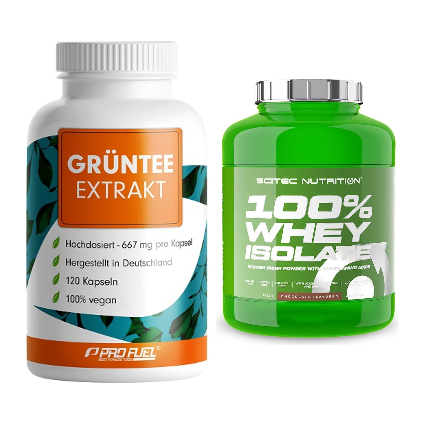 Diät-Duo: ProFuel Grüntee Extrakt + Scitec Whey Isolate – alle enthaltenen Artikel