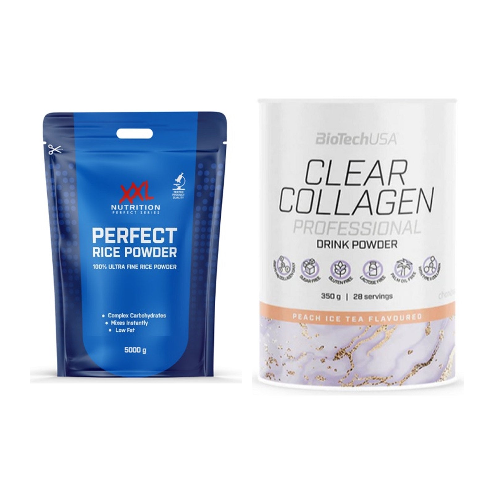 Diät-Duo: XXL Nutrition Perfect Rice Powder + BioTech Clear Collagen – alle enthaltenen Artikel
