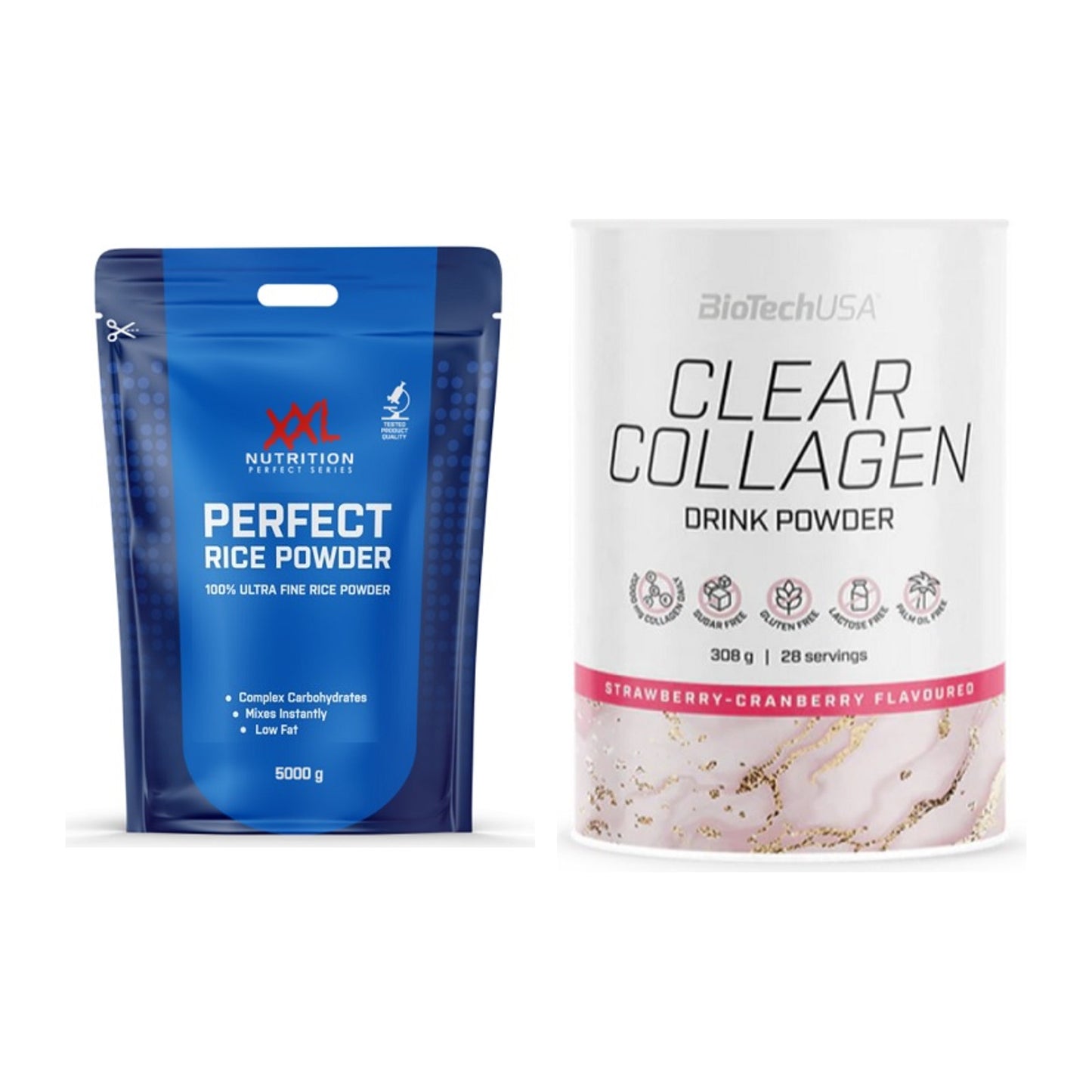 Diät-Duo: XXL Nutrition Perfect Rice Powder + BioTech Clear Collagen – alle enthaltenen Artikel