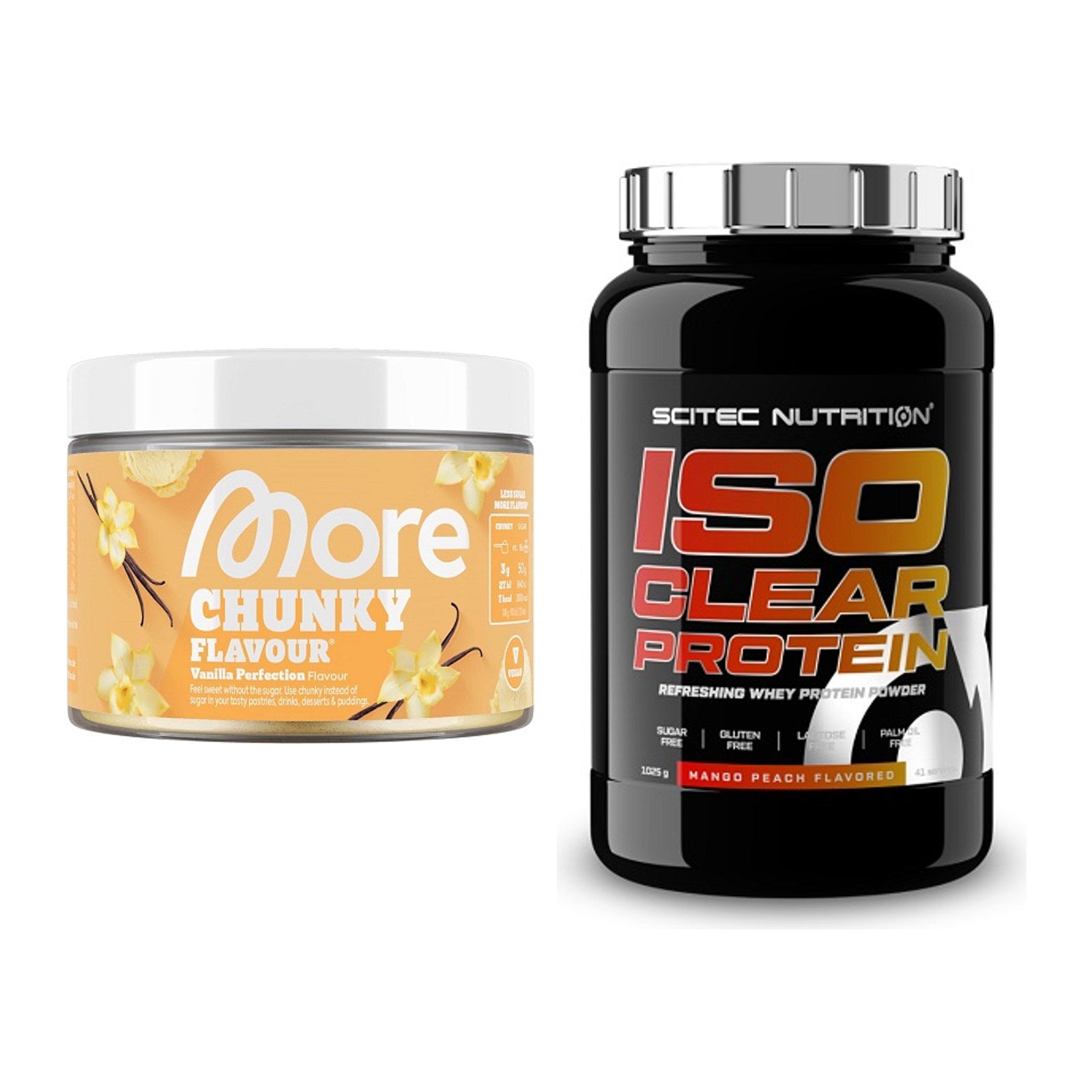 Diät-Duo: More Nutrition Chunky Flavour + Scitec IsoClear Protein – alle enthaltenen Artikel