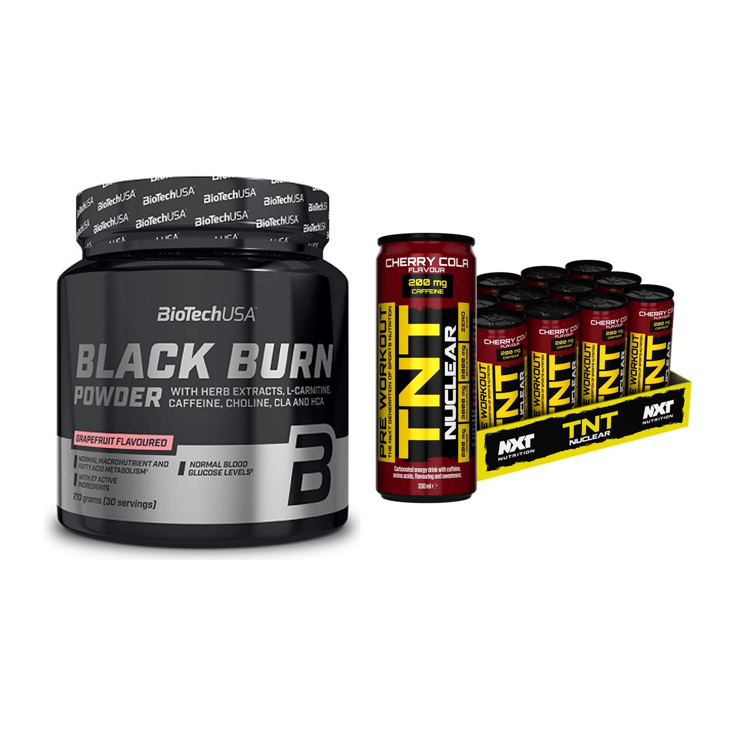 Diät-Duo: BioTech Black Burn Powder + NXT Nutrition TNT NUCLEAR – alle enthaltenen Artikel