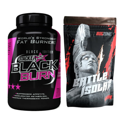 Diät-Duo: Stacker2 Black Burn Fatburner + Big Zone Battle Isolate – alle enthaltenen Artikel