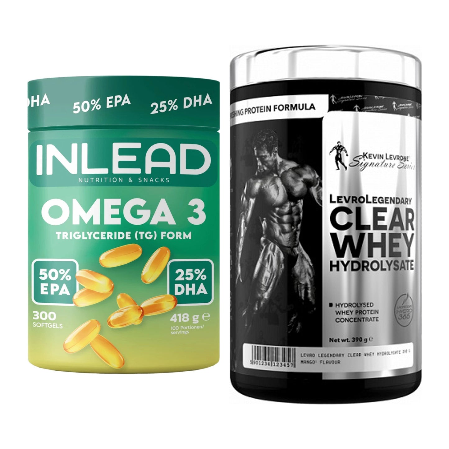 Diät-Duo: INLEAD Omega-3 + Kevin Levrone Clear Whey – alle enthaltenen Artikel