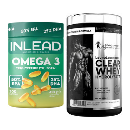 Diät-Duo: INLEAD Omega-3 + Kevin Levrone Clear Whey – alle enthaltenen Artikel