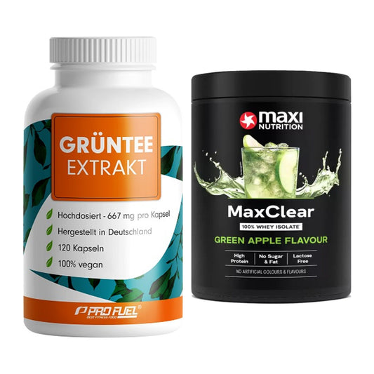 Diät-Duo: ProFuel Grüntee Extrakt + MaxiNutrition MaxClear 100% Clear – alle enthaltenen Artikel