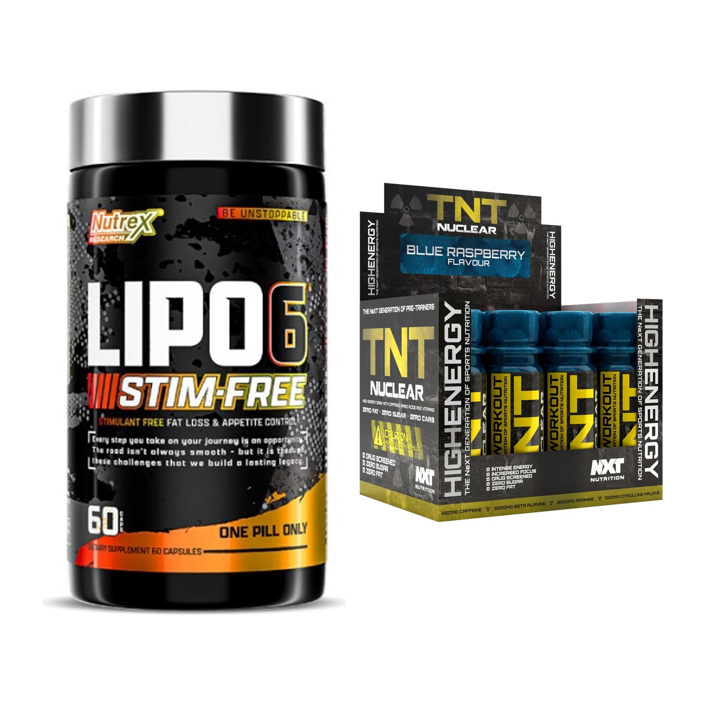 Diät-Duo: Nutrex Lipo 6 Black + NXT Nutrition TNT Nuclear – alle enthaltenen Artikel