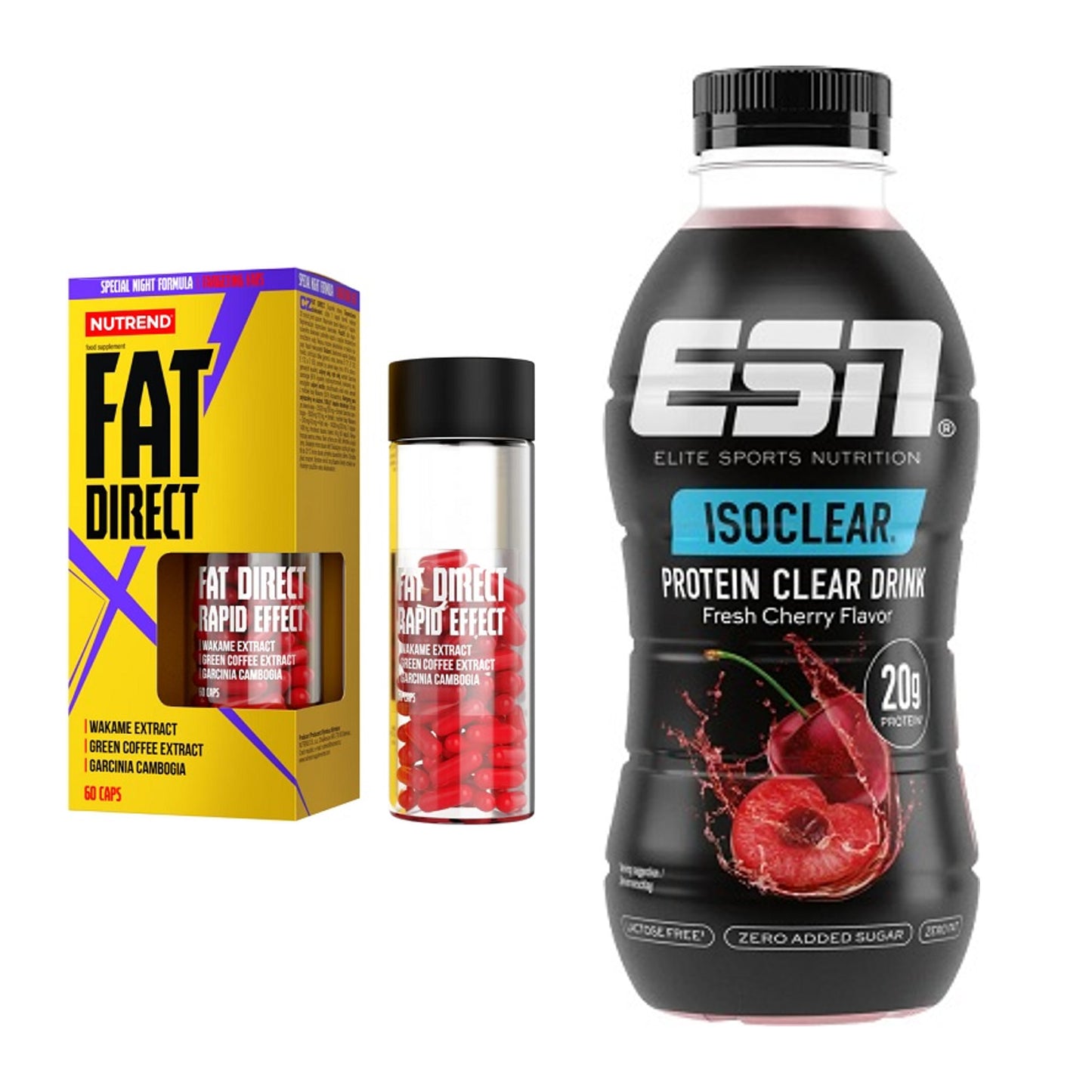 Diät-Duo: Nutrend Fat Direct + ESN Isoclear RTD – alle enthaltenen Artikel