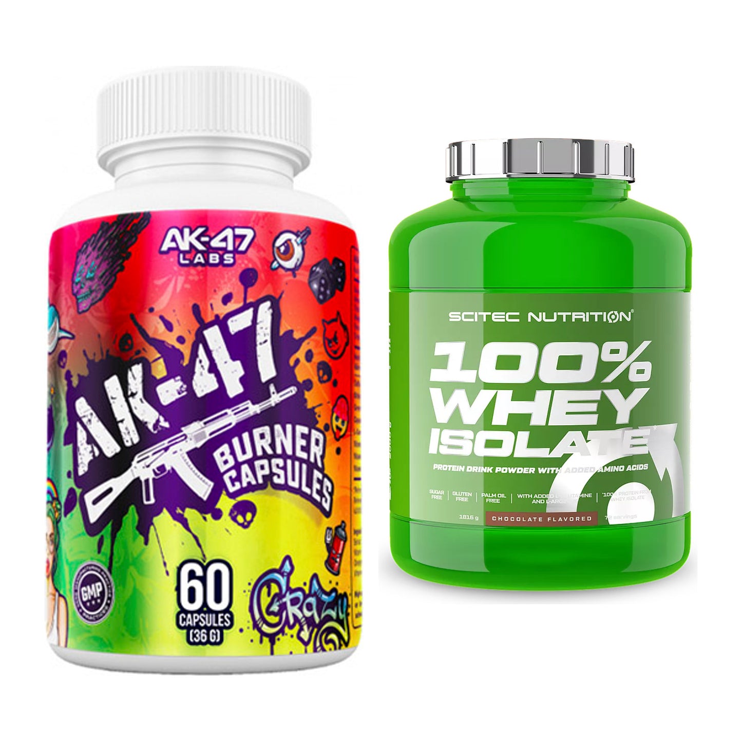 Diät-Duo: AK47 Labs Fatburner + Scitec Whey Isolate – alle enthaltenen Artikel
