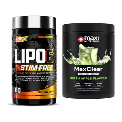 Diät-Duo: Nutrex Lipo 6 Black + MaxiNutrition MaxClear 100% – alle enthaltenen Artikel