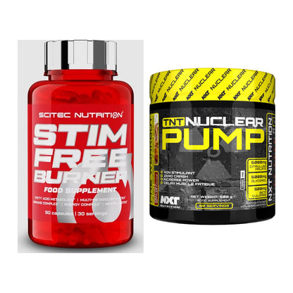 Diät-Duo: Scitec Stim Free Burner + NXT Nutrition TNT Nuclear Pump – alle enthaltenen Artikel
