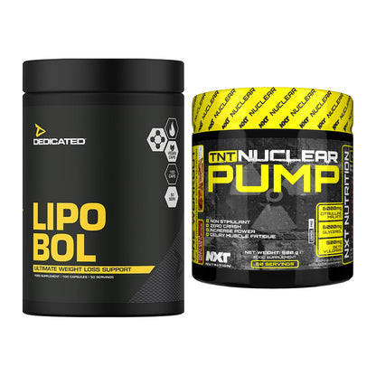 Diät-Duo: Dedicated Lipo-Bol + NXT Nutrition TNT Nuclear Pump – alle enthaltenen Artikel