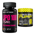 Diät-Duo: Body Attack Lipo 100 Fem + NXT Nutrition TNT Nuclear Pump – alle enthaltenen Artikel