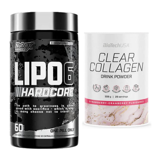 Diät-Duo: Nutrex Lipo 6 Hardcore + BioTech Clear Collagen – alle enthaltenen Artikel