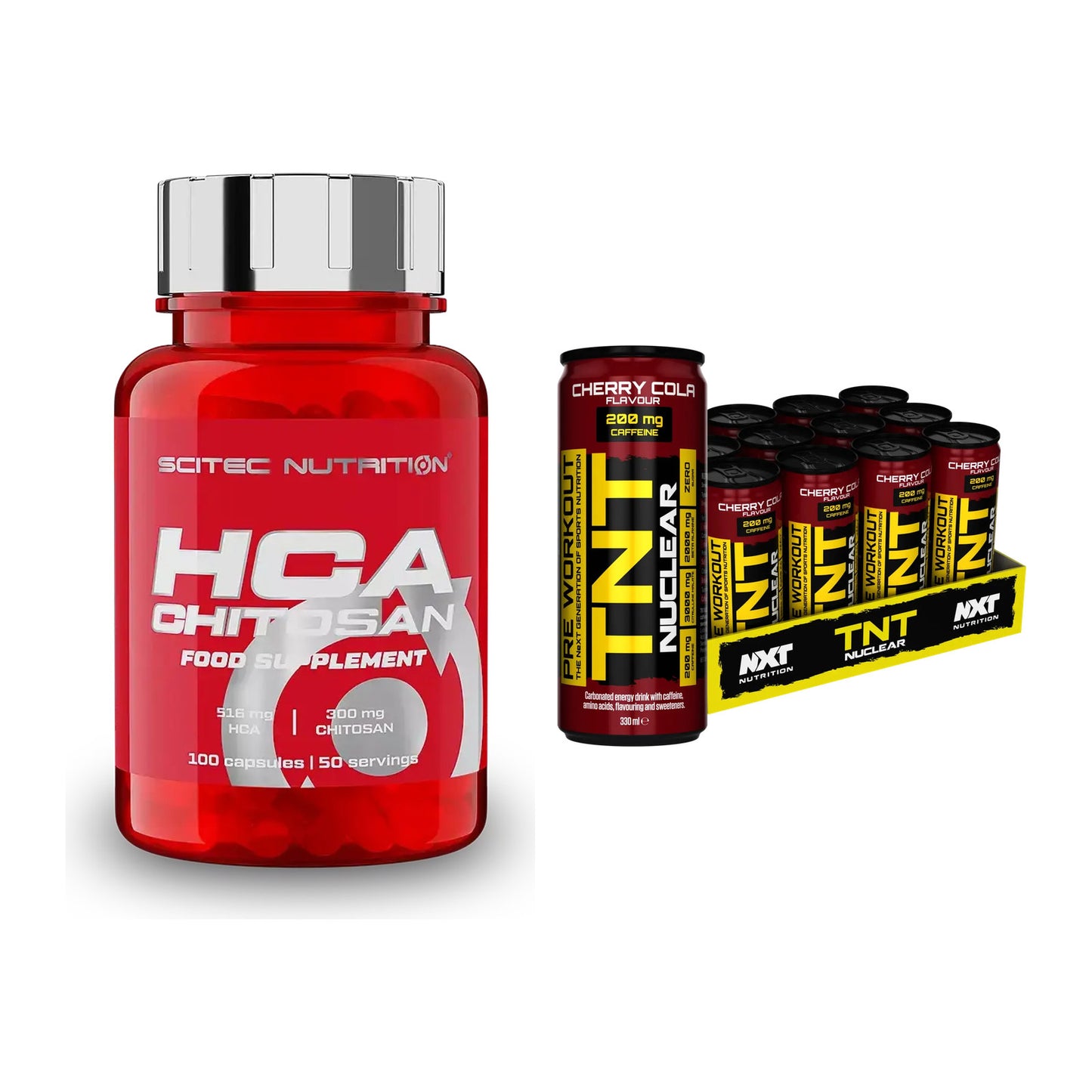 Diät-Duo: Scitec HCA-Chitosan + NXT Nutrition TNT NUCLEAR – alle enthaltenen Artikel