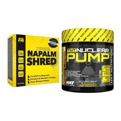 Diät-Duo: FA Nutrition NAPALM Shred + NXT Nutrition TNT Nuclear Pump – alle enthaltenen Artikel