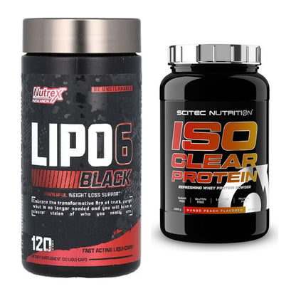 Diät-Duo: Nutrex Lipo 6 black 120 liquid + Scitec IsoClear Protein – alle enthaltenen Artikel